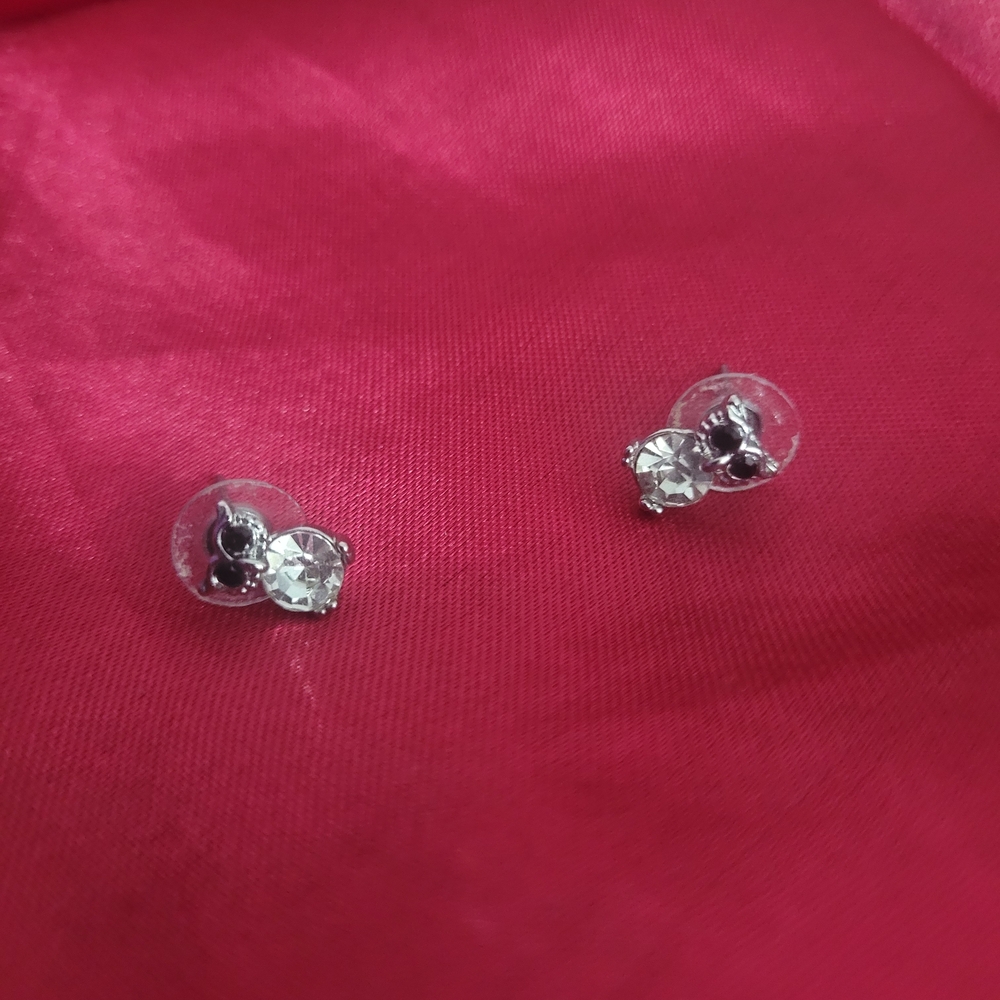 Elegant Silver Stud Owl Earrings